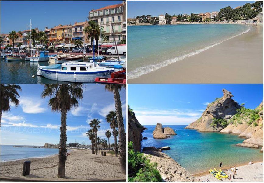 T2, Jardin, Veranda Chambre, Climatisation, Parking Privatif, Proche A Pied Centre, Plage, Gare, Pour 3 Adultes Ou 2 Adultes Avec 2 Enfants Bandol Eksteriør bilde
